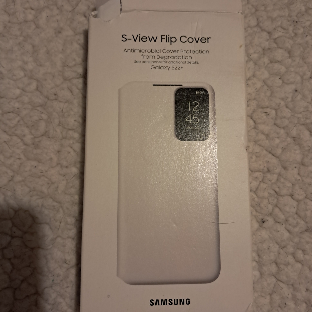 Samsung White S-View Flip Cover for Galaxy S22